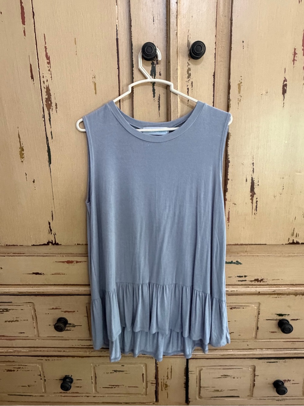 Sleeveless Ruffle Hem Tank Top